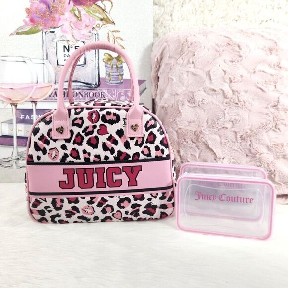 {Juicy Couture} Pink Leopard Print {Cooler} Bag Set - Picture 9 of 10